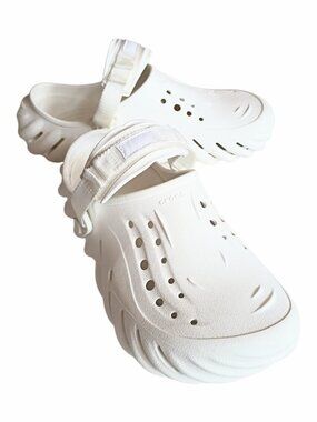 CROCS Echo Clog White Unisex Sporty Sculptural Slip On Shoes Mens 7 Womens 9